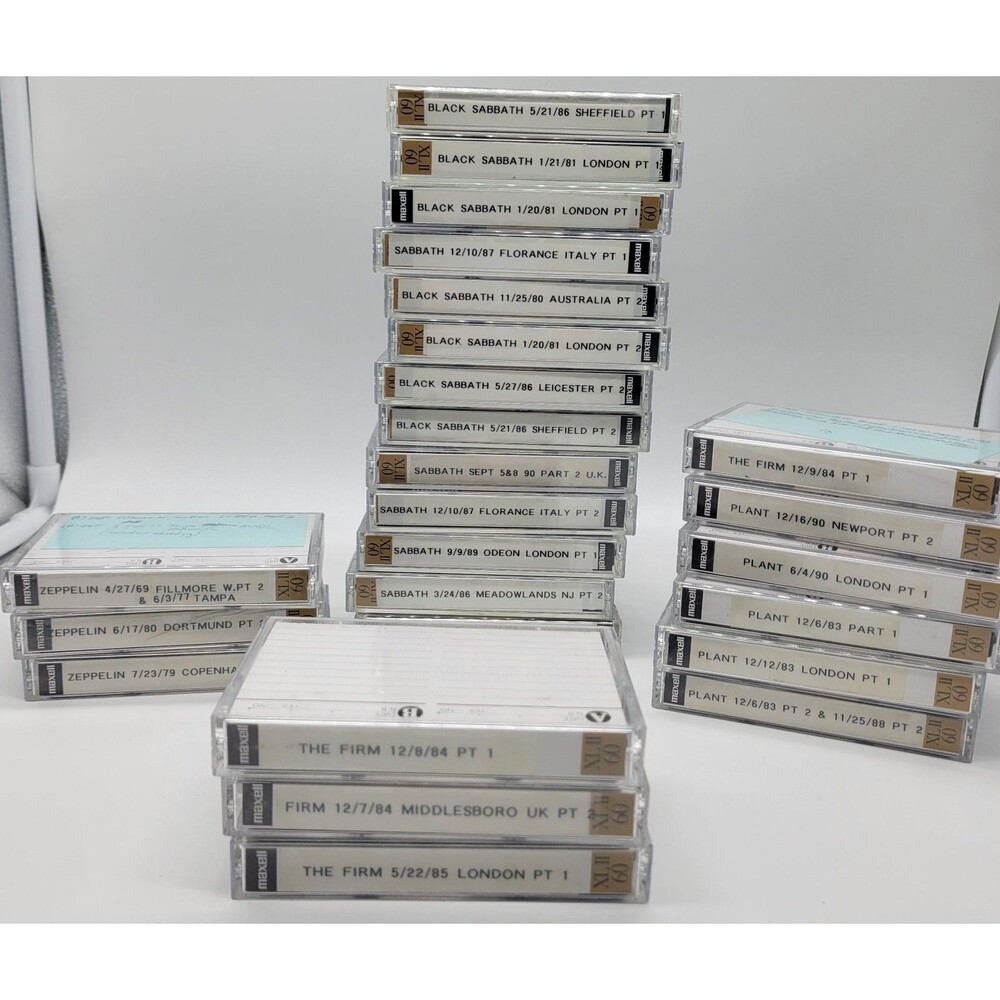 Vtg 70s 80s Black Sabbath Zeppelin Cassette Recordings Live Concerts Rock Lot
